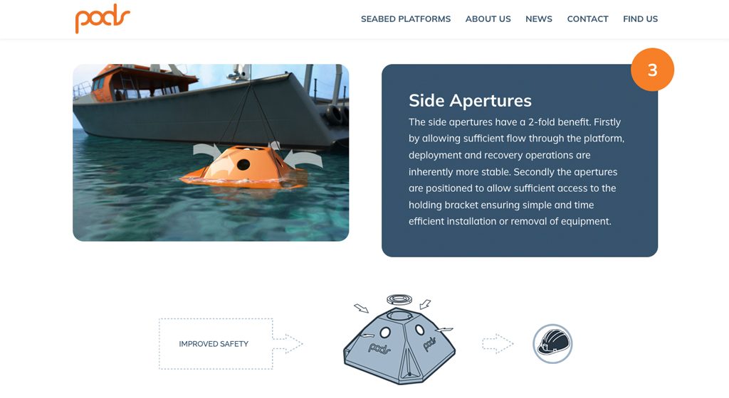 Image explaining how to use the seabed platform in step 3