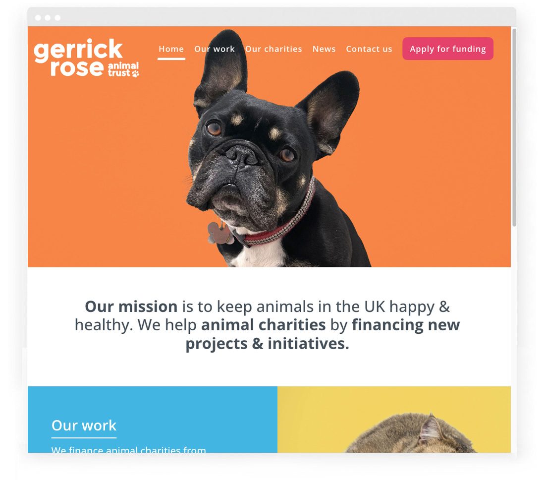 Gerrick Rose website in desktop view